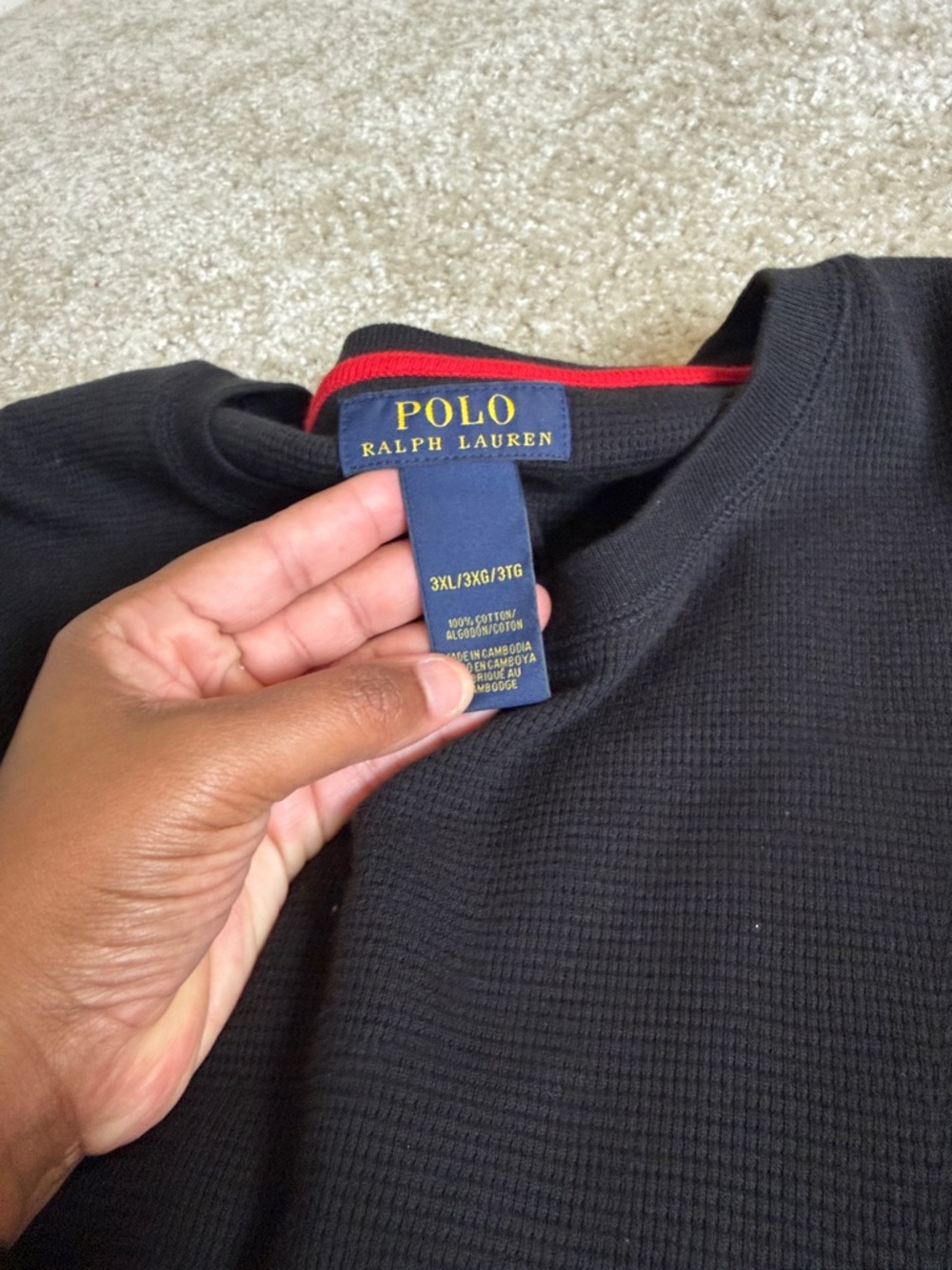 Polo Ralph Lauren Black Thermal Crewneck